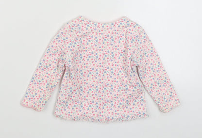 F&F Girls Multicoloured Floral 100% Cotton Cardigan Jumper Size 3-6 Months  Button