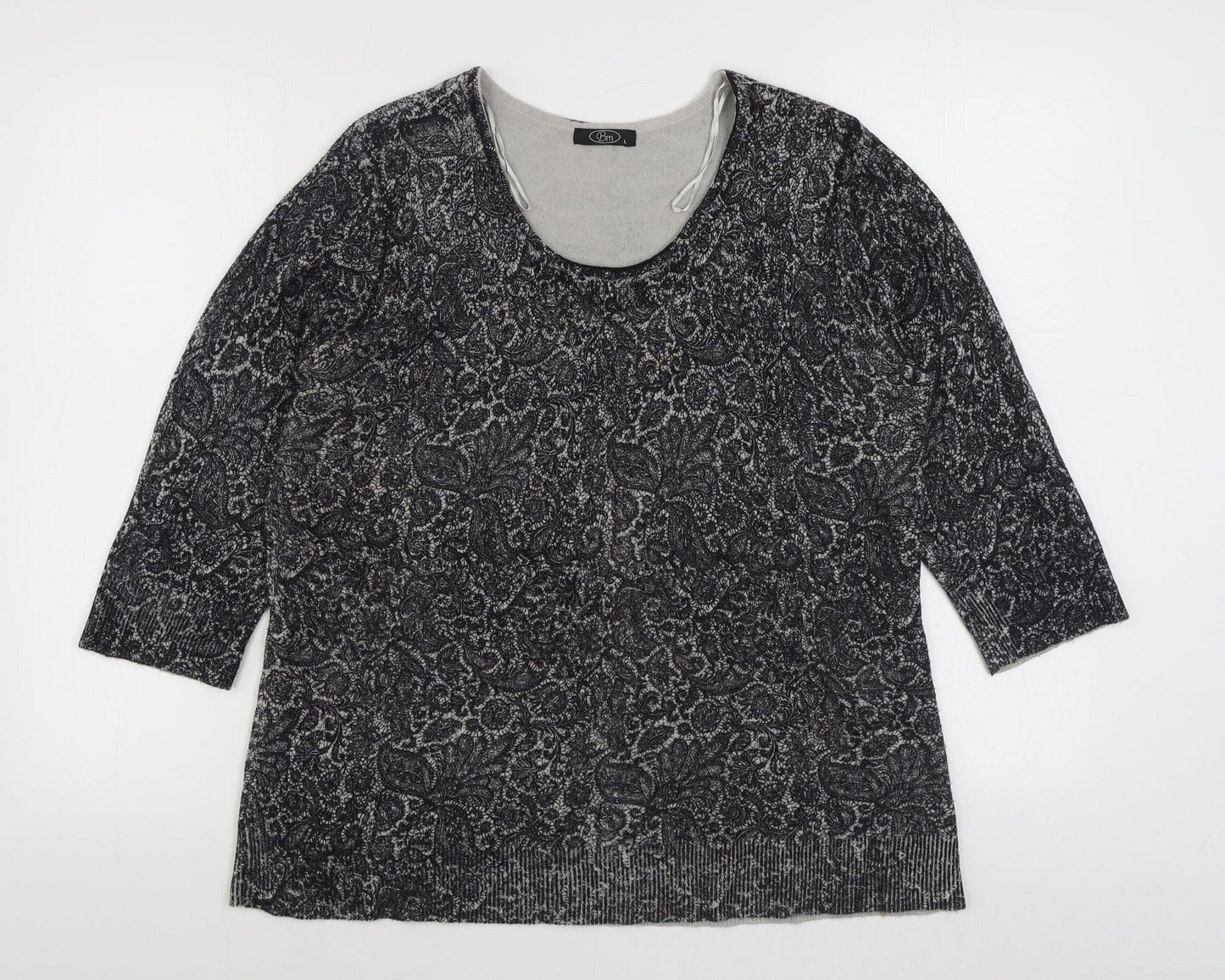 Womens UK Size L BM Grey Pullover Jumper