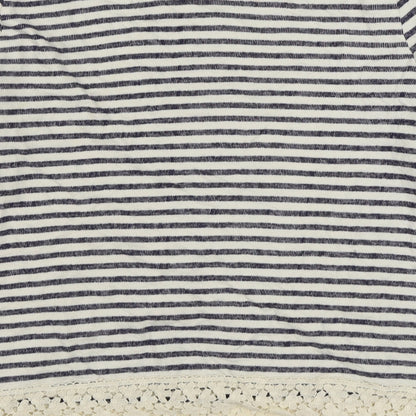Marks and Spencer Girls Blue Round Neck Striped Cotton Pullover Jumper Size 13-14 Years  Pullover