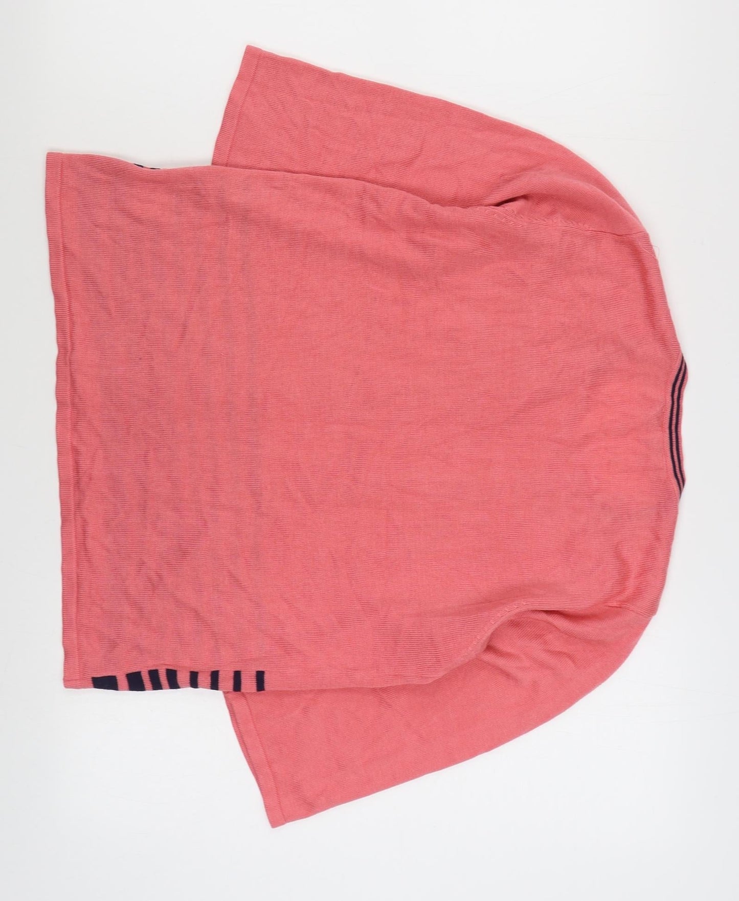 Classics Womens Pink Round Neck Striped Acrylic Pullover Jumper Size S