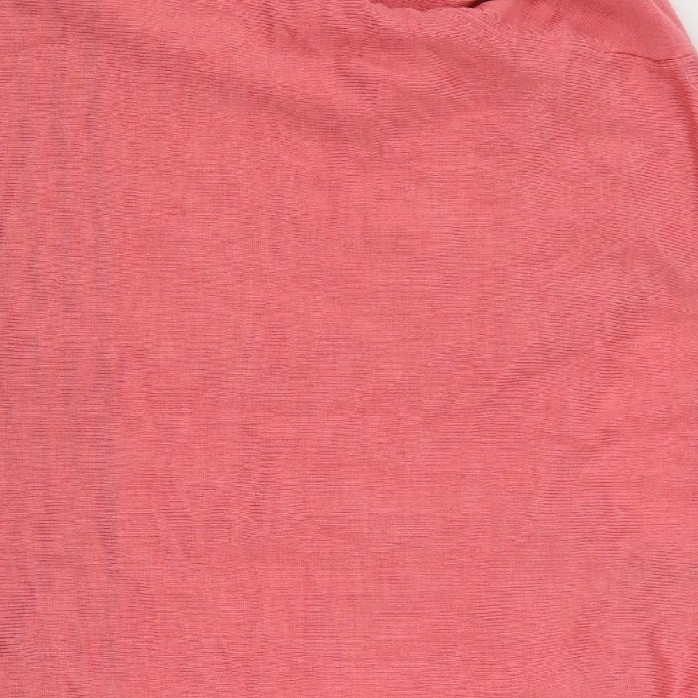 Classics Womens Pink Round Neck Striped Acrylic Pullover Jumper Size S