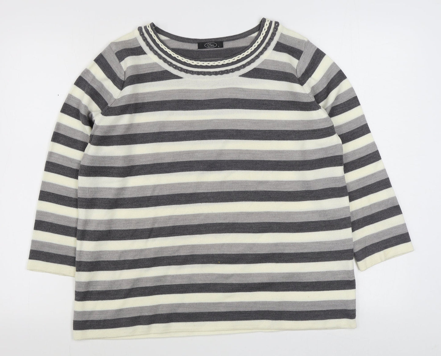 Womens UK Size L BM Grey Pullover Jumper