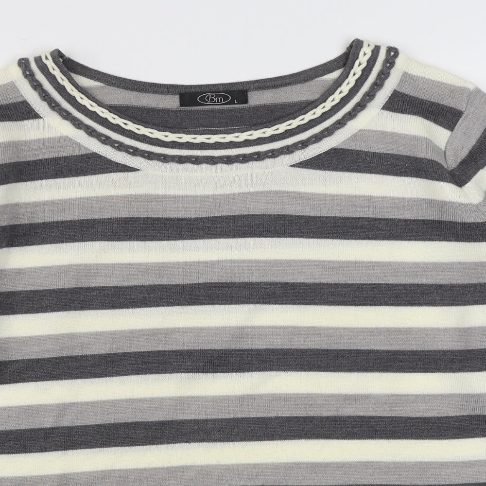Womens UK Size L BM Grey Pullover Jumper
