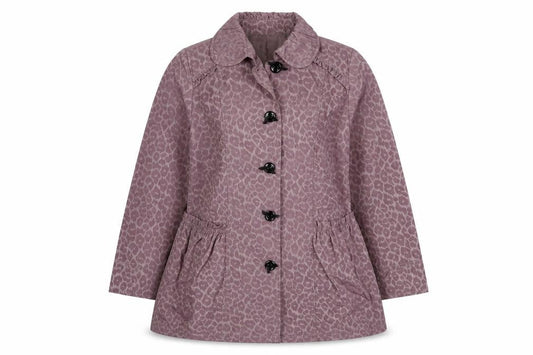 Vie Paisible Womens Purple Animal Print  Rain Coat Coat Size M  Button