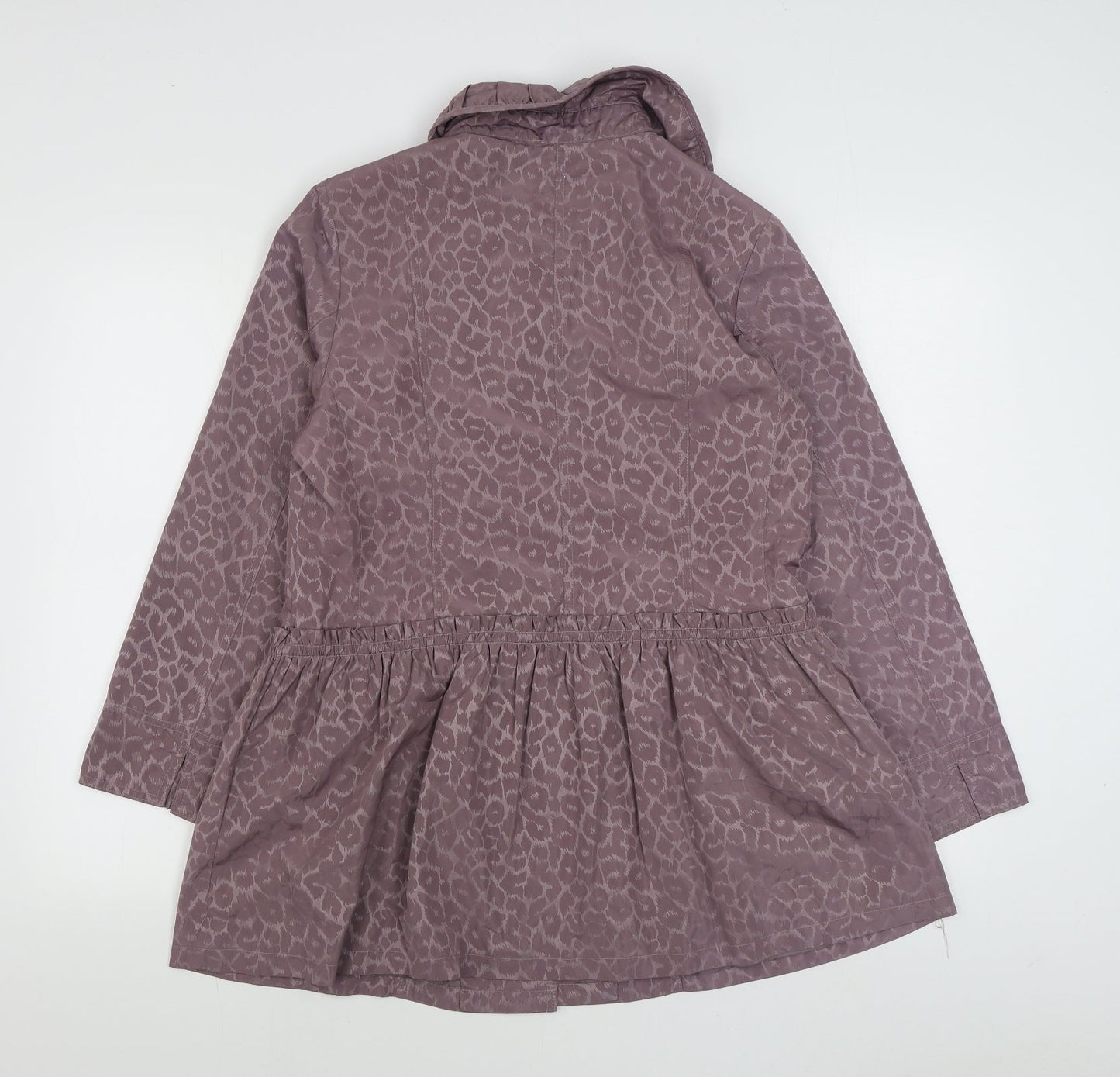 Vie Paisible Womens Purple Animal Print  Rain Coat Coat Size M  Button