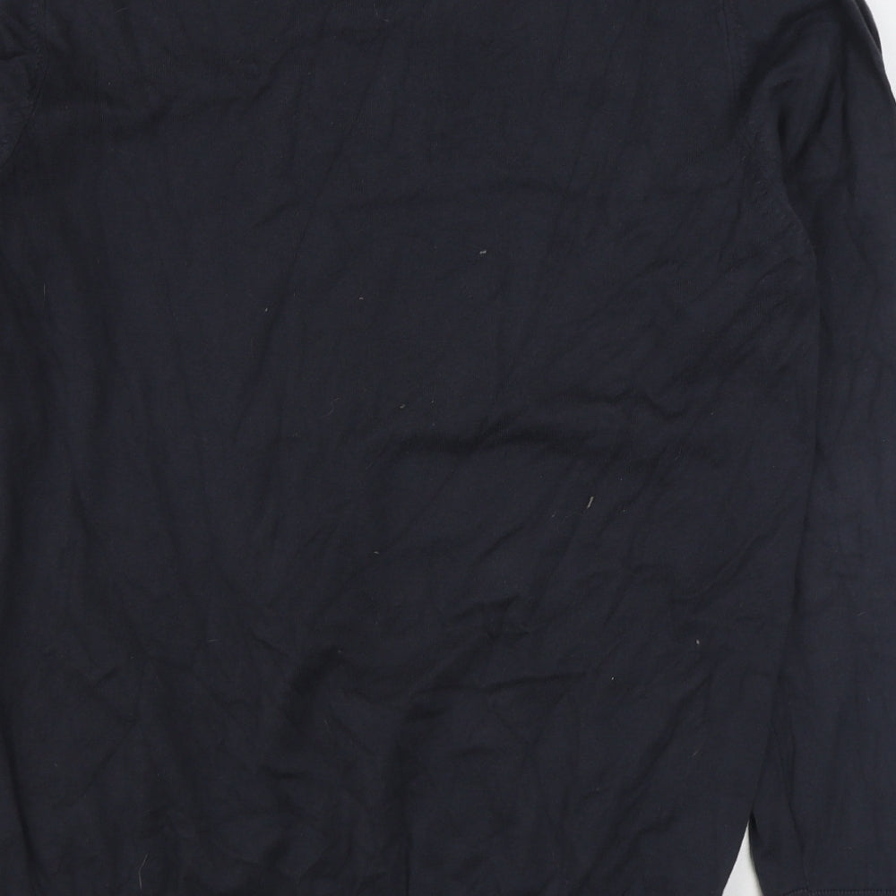 NEXT Mens Grey V-Neck  Cotton Pullover Jumper Size M