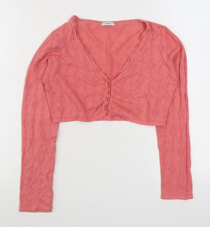 Womens UK Size S Planet Pink Cardigan Jumper