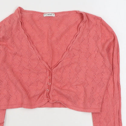 Womens UK Size S Planet Pink Cardigan Jumper