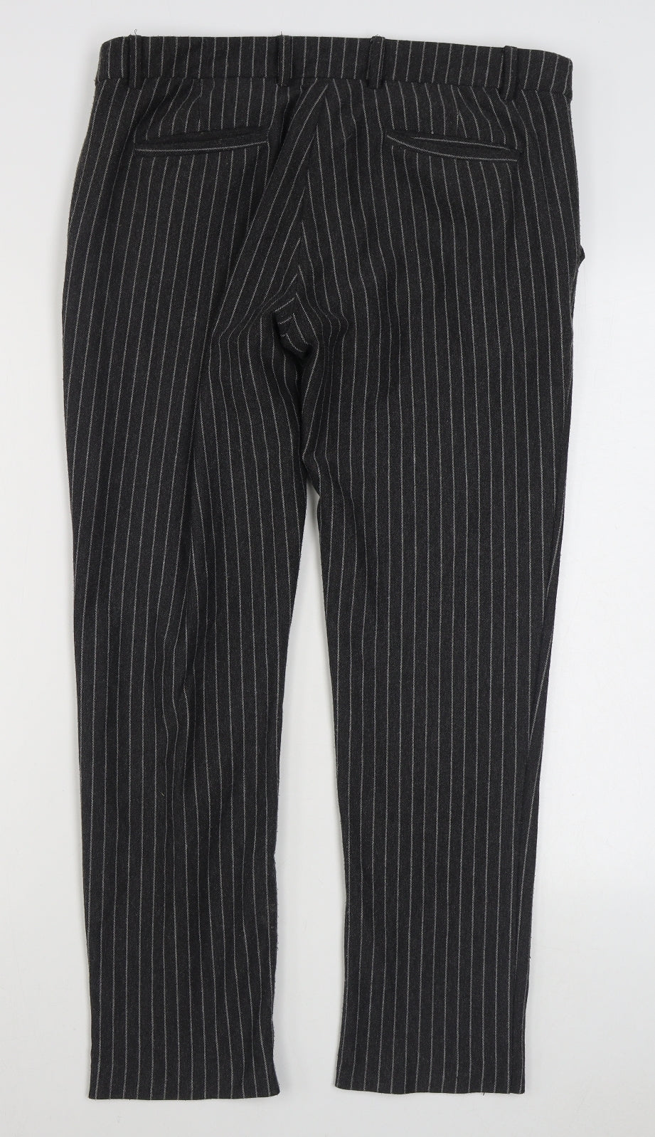 Rive Island Womens Grey Striped Polyester Trousers  Size 32 in L27 in Regular Zip
