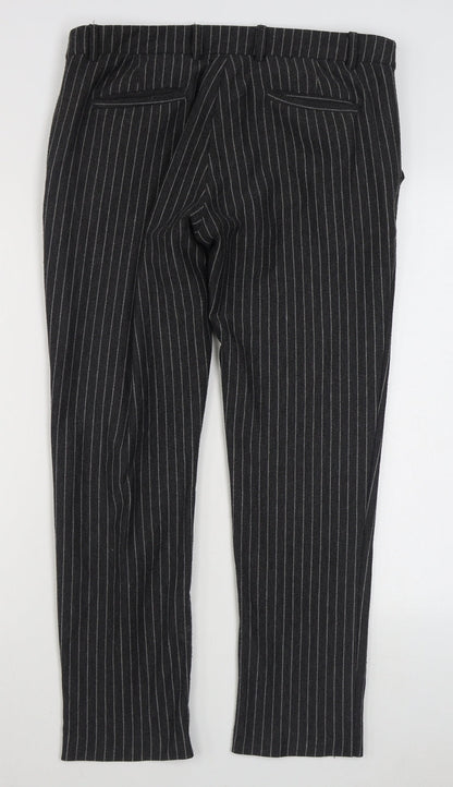 Rive Island Womens Grey Striped Polyester Trousers  Size 32 in L27 in Regular Zip