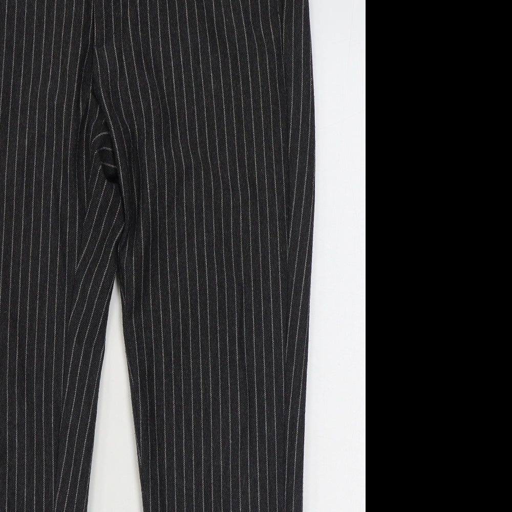 Rive Island Womens Grey Striped Polyester Trousers  Size 32 in L27 in Regular Zip