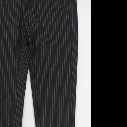 Rive Island Womens Grey Striped Polyester Trousers  Size 32 in L27 in Regular Zip