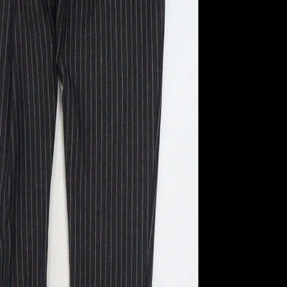 Rive Island Womens Grey Striped Polyester Trousers  Size 32 in L27 in Regular Zip