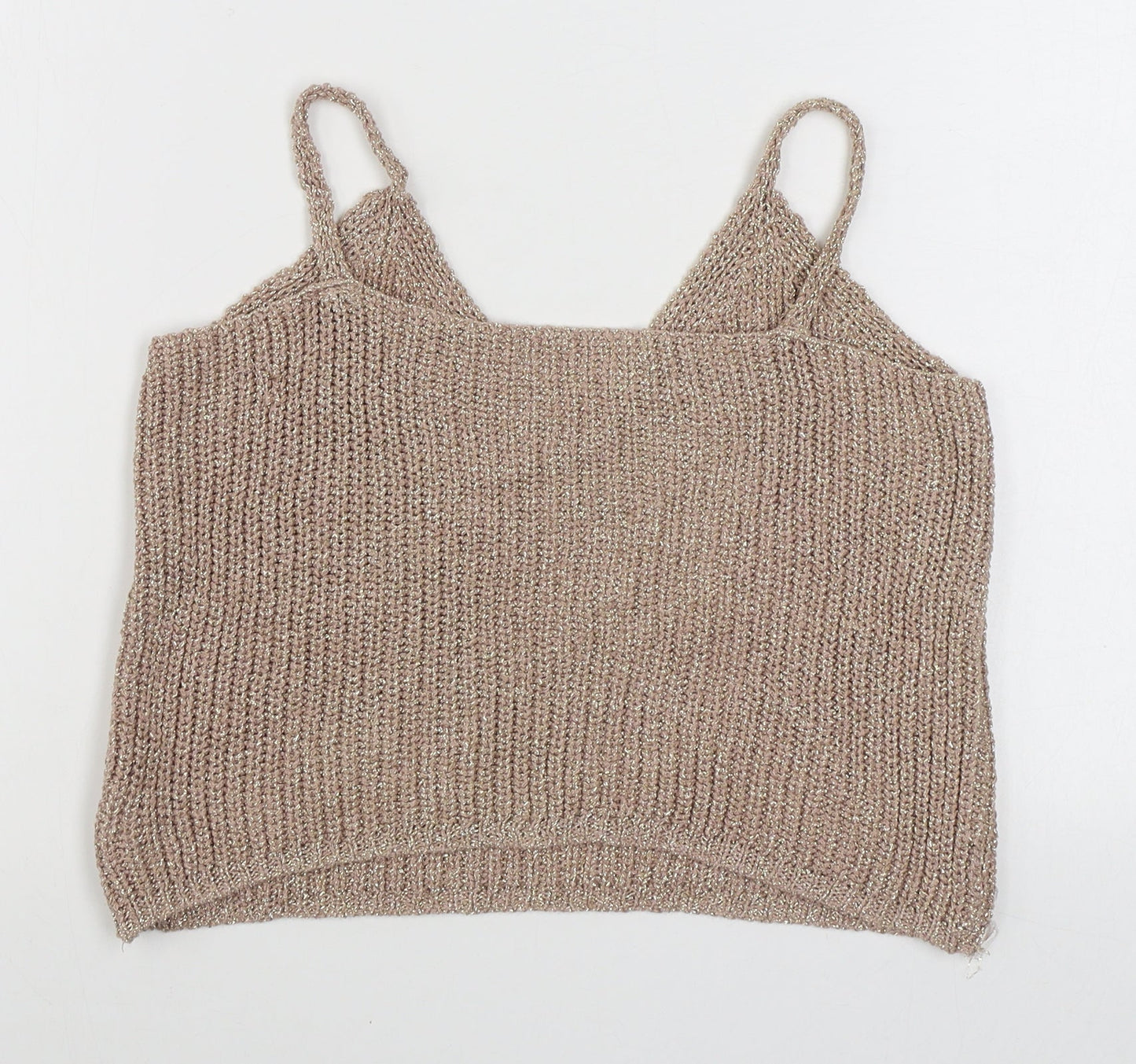 Womens UK Size M Preworn Gold Camisole Tank
