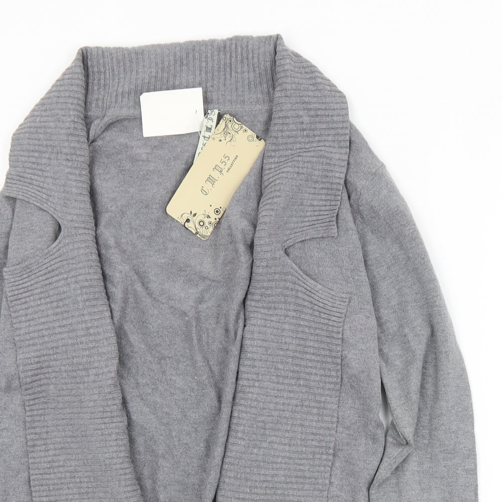 C. M. P. Womens Grey Collared  Viscose Cardigan Jumper Size XS