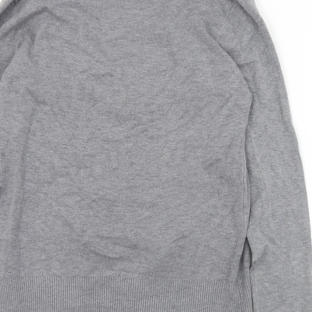 C. M. P. Womens Grey Collared  Viscose Cardigan Jumper Size XS