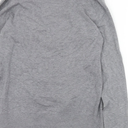 C. M. P. Womens Grey Collared  Viscose Cardigan Jumper Size XS
