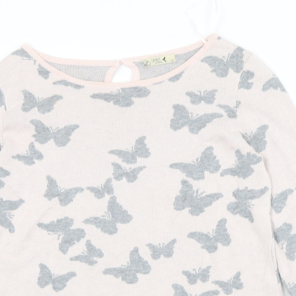 Womens UK Size 10 M&Co Pink Pullover Jumper