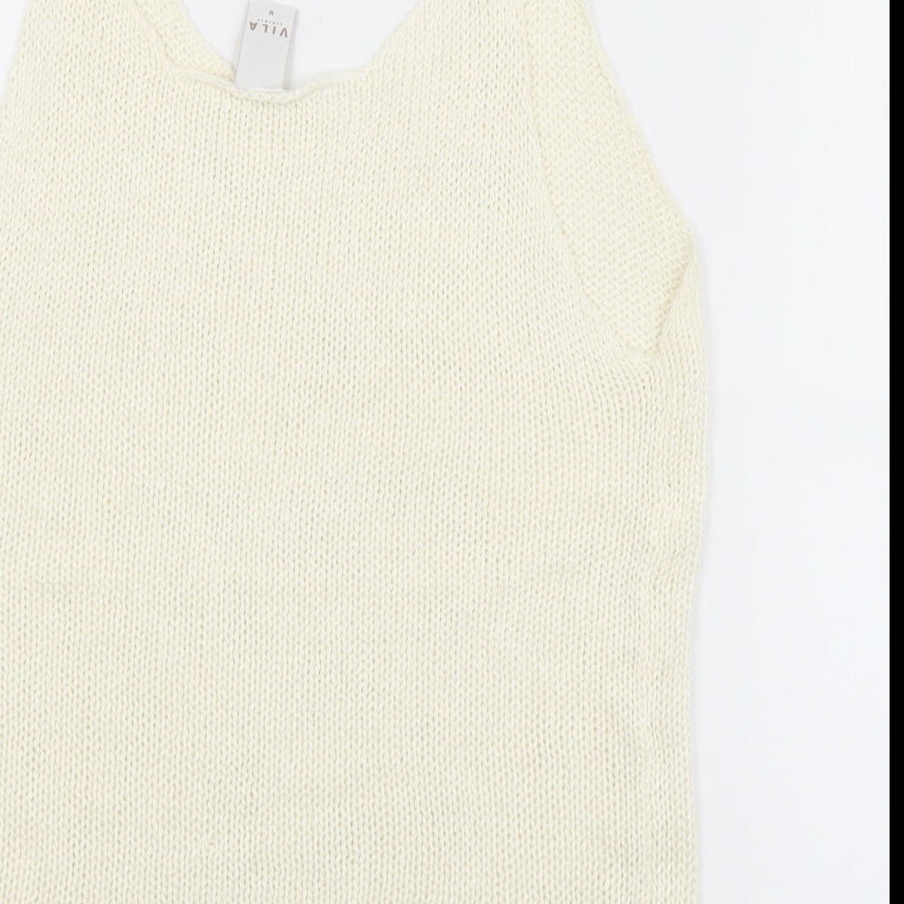 Womens UK Size M VILA White Vest Jumper