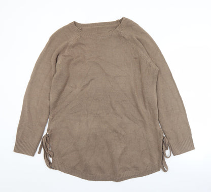 SheIn Womens Brown Crew Neck  Acrylic Pullover Jumper Size XL