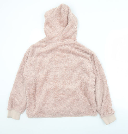 H&M Womens Pink  Polyester Pullover Hoodie Size S