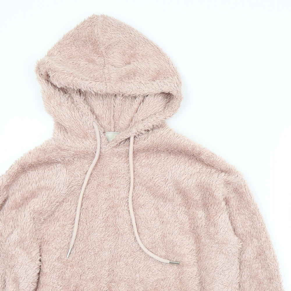 H&M Womens Pink  Polyester Pullover Hoodie Size S