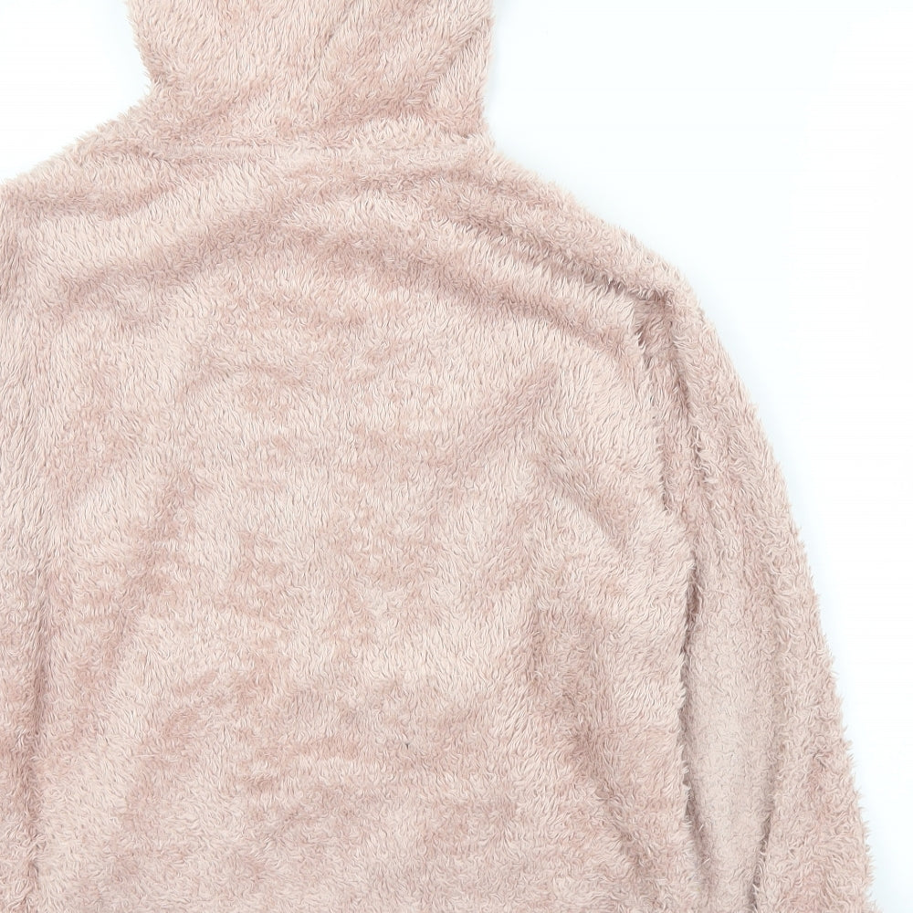 H&M Womens Pink  Polyester Pullover Hoodie Size S