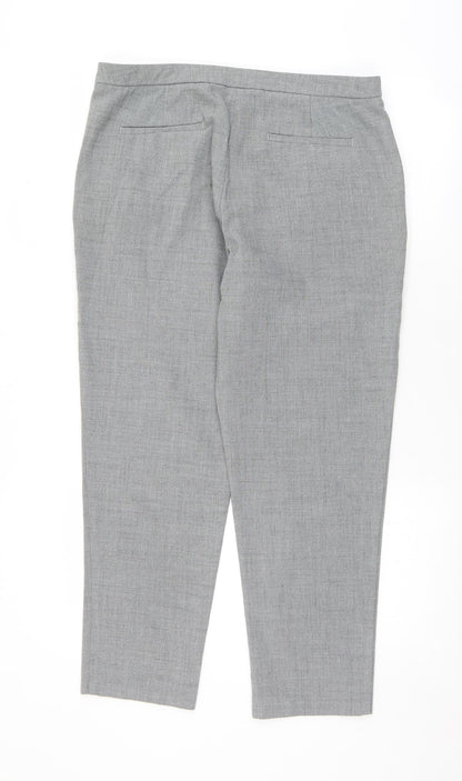 F&F Womens Grey  Polyester Dress Pants Trousers Size 14 L27 in Regular Zip