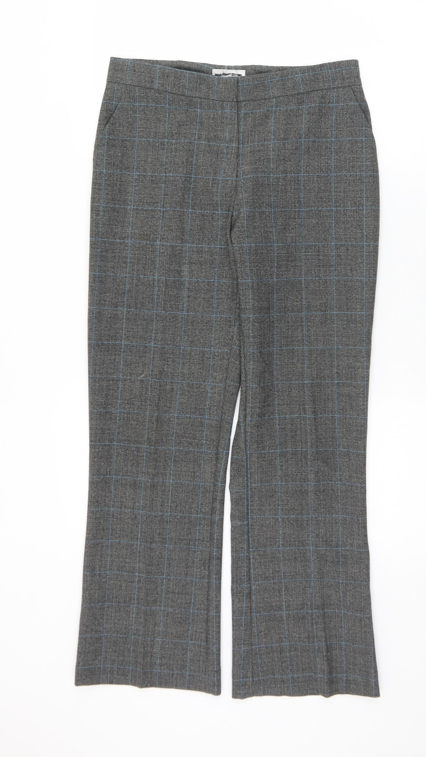 Womens UK Size 10 Preworn Regular Fit Dress Pants Grey Trousers