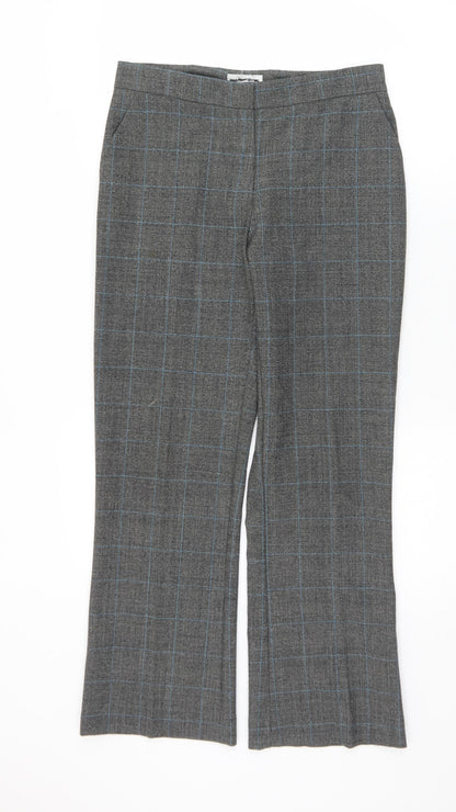 Womens UK Size 10 Preworn Regular Fit Dress Pants Grey Trousers