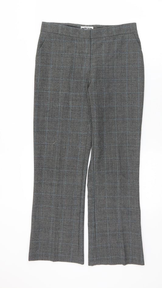 Womens UK Size 10 Preworn Regular Fit Dress Pants Grey Trousers