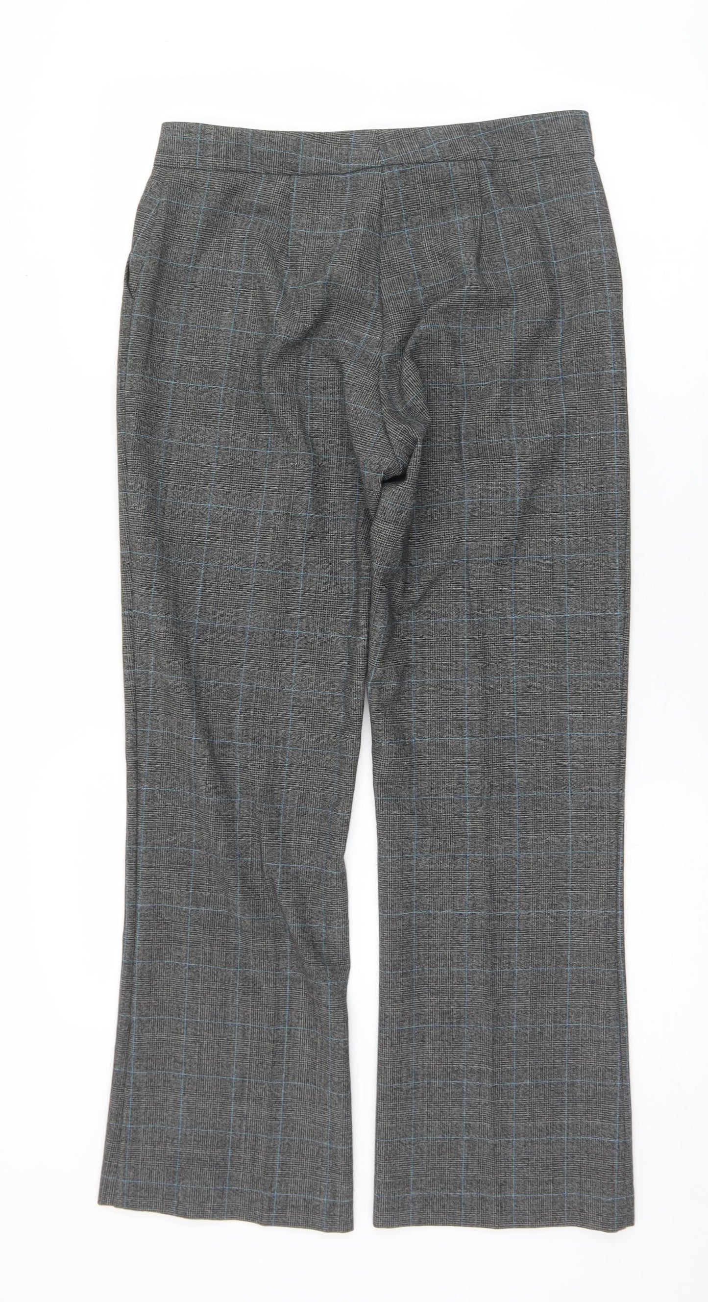 Womens UK Size 10 Preworn Regular Fit Dress Pants Grey Trousers