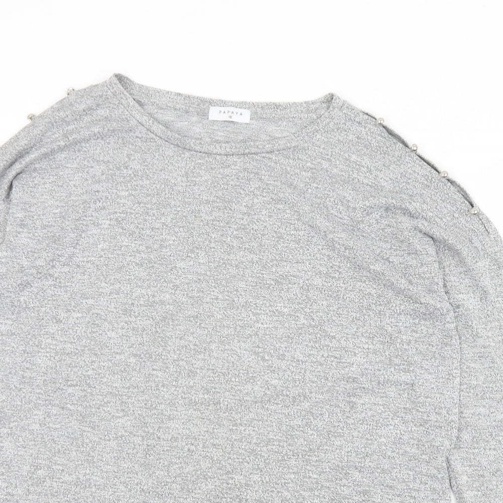 Womens UK Size 16 Papaya Grey Pullover Jumper