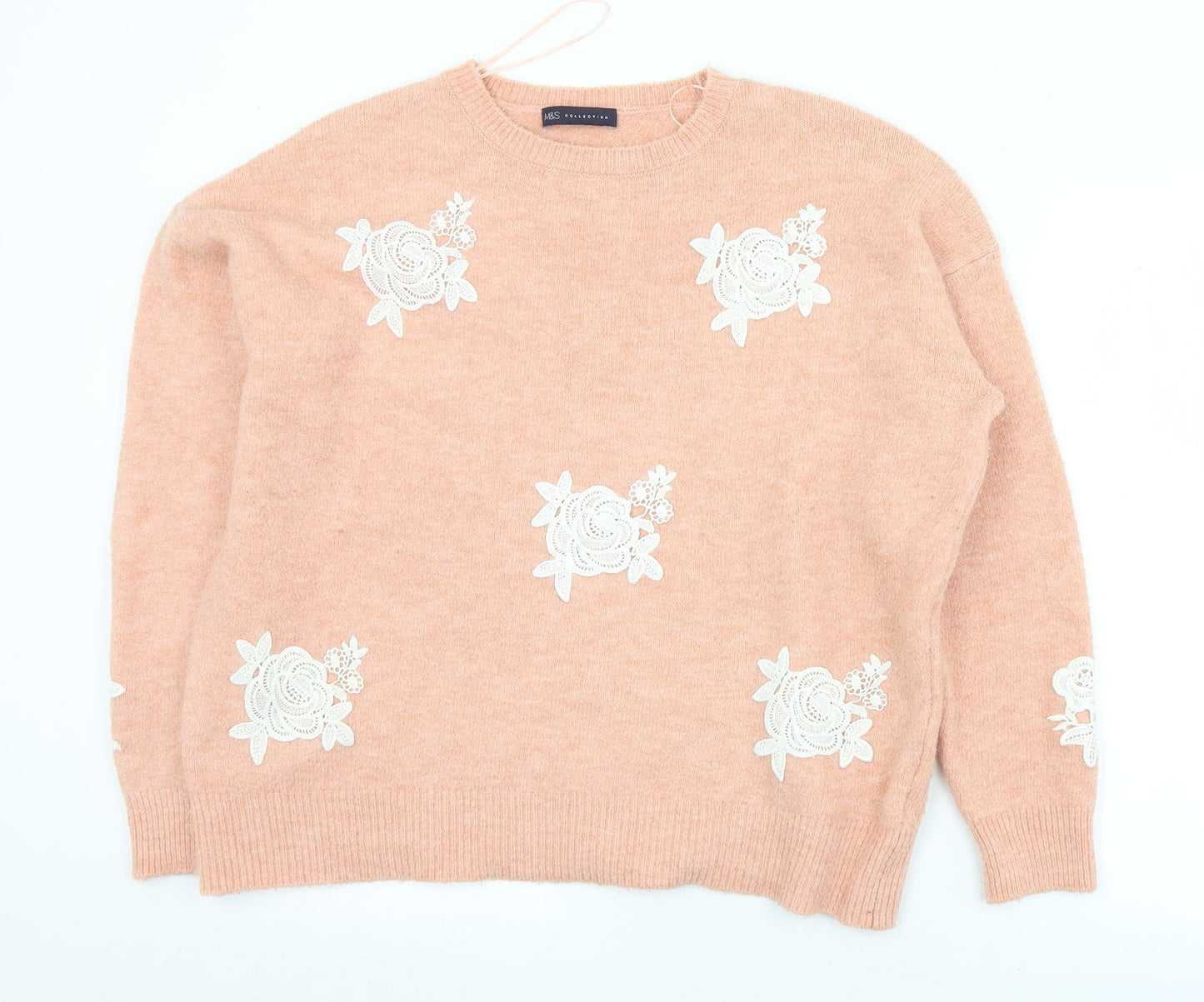 Womens UK Size L Marks and Spencer Pink Pullover Jumper
