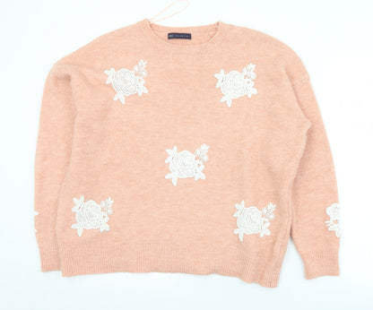 Womens UK Size L Marks and Spencer Pink Pullover Jumper