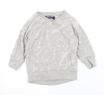 NEXT Boys Grey Geometric Cotton Pullover Jumper Size 12-18 Months   - Distressed effect