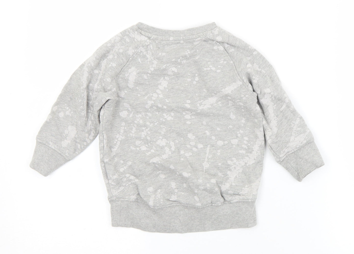 NEXT Boys Grey Geometric Cotton Pullover Jumper Size 12-18 Months   - Distressed effect