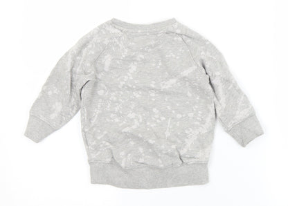 NEXT Boys Grey Geometric Cotton Pullover Jumper Size 12-18 Months   - Distressed effect