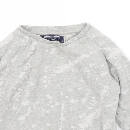 NEXT Boys Grey Geometric Cotton Pullover Jumper Size 12-18 Months   - Distressed effect