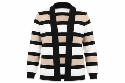 Papaya Womens Multicoloured Collared Striped Acrylic Cardigan Jumper Size 12
