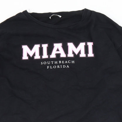 Pep & Co Womens Black  Cotton Pullover Sweatshirt Size 12   - Miami 12-14