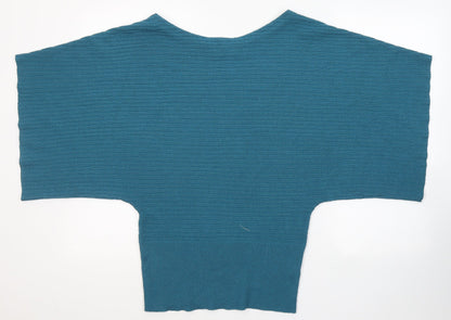 George Womens Blue Round Neck  Acrylic Tunic Jumper Size 10