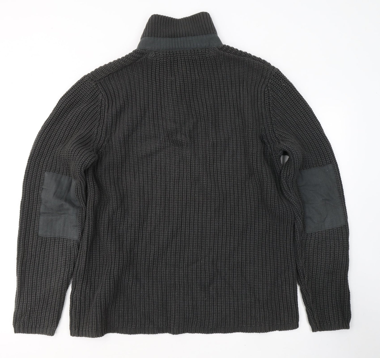 Marks and Spencer Mens Black High Neck  Cotton Pullover Jumper Size M