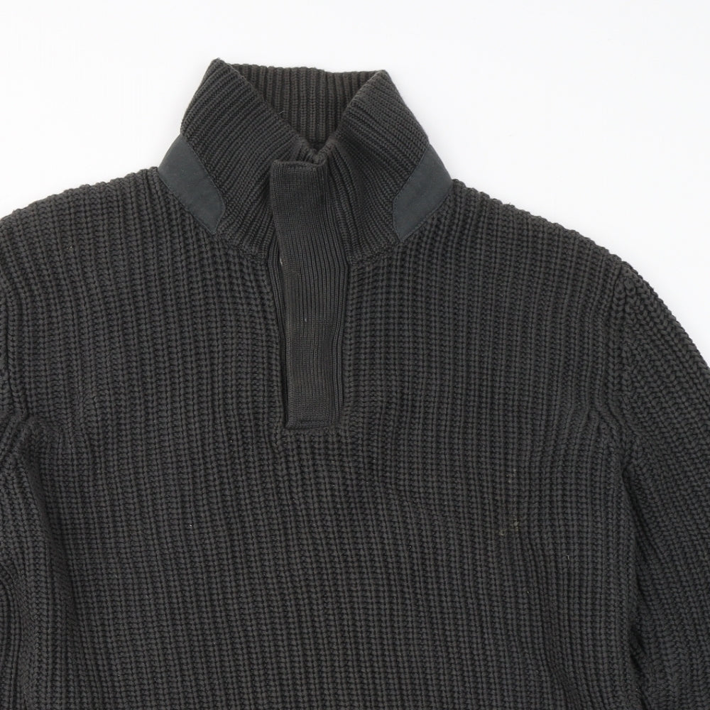 Marks and Spencer Mens Black High Neck  Cotton Pullover Jumper Size M