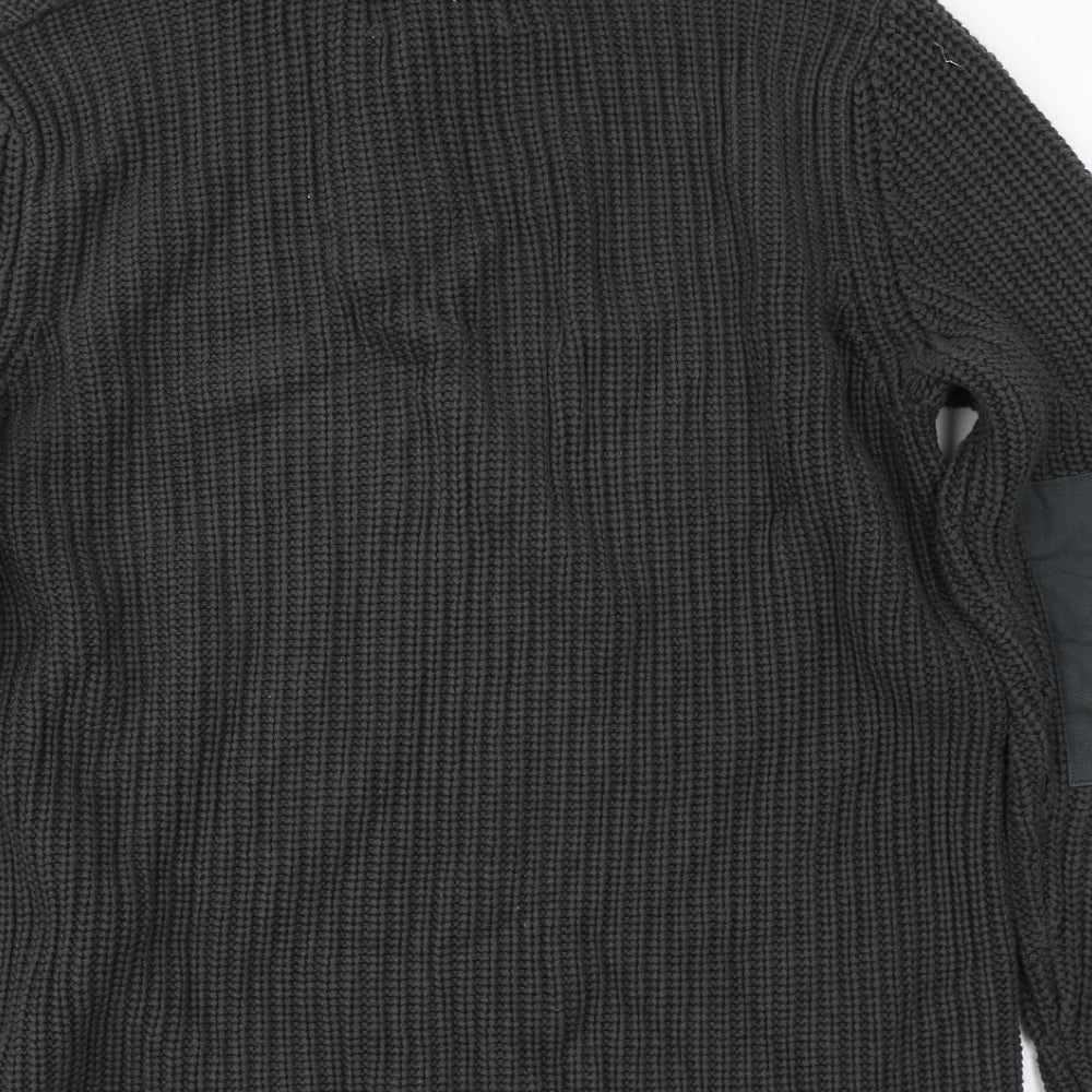 Marks and Spencer Mens Black High Neck  Cotton Pullover Jumper Size M