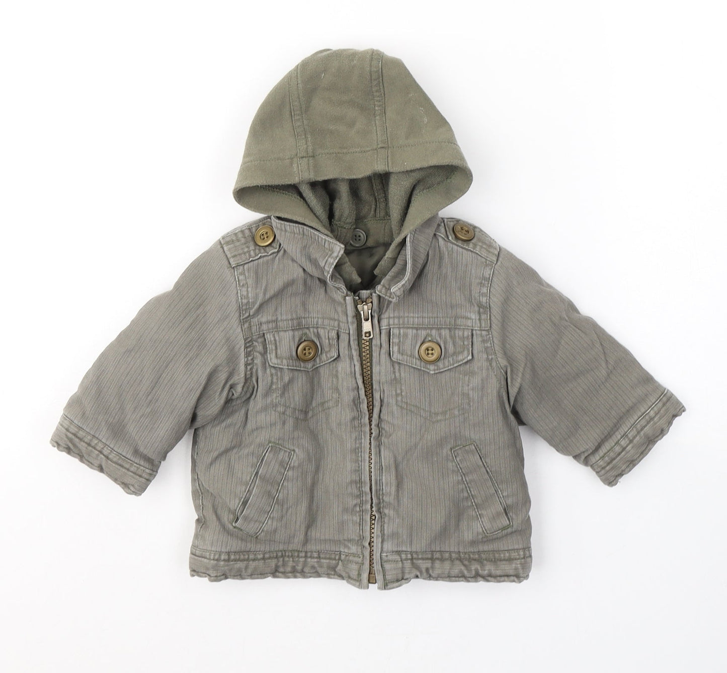 Mothercare Boys Green   Jacket Coat Size 3-6 Months   Zip