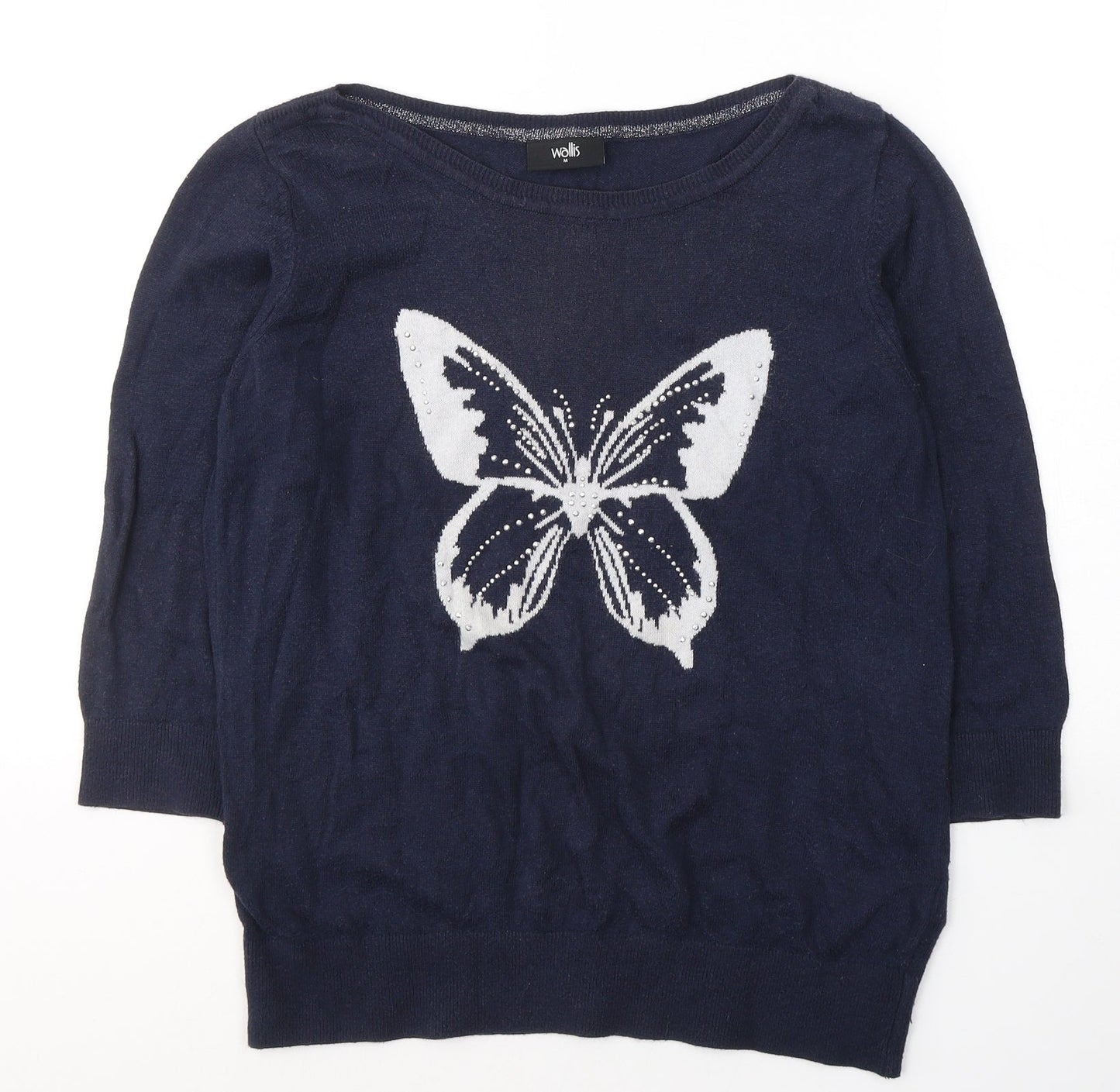 Womens UK Size M Wallis Blue Basic Blouse