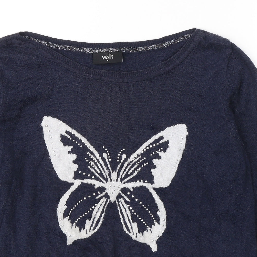 Womens UK Size M Wallis Blue Basic Blouse
