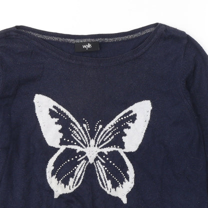 Womens UK Size M Wallis Blue Basic Blouse