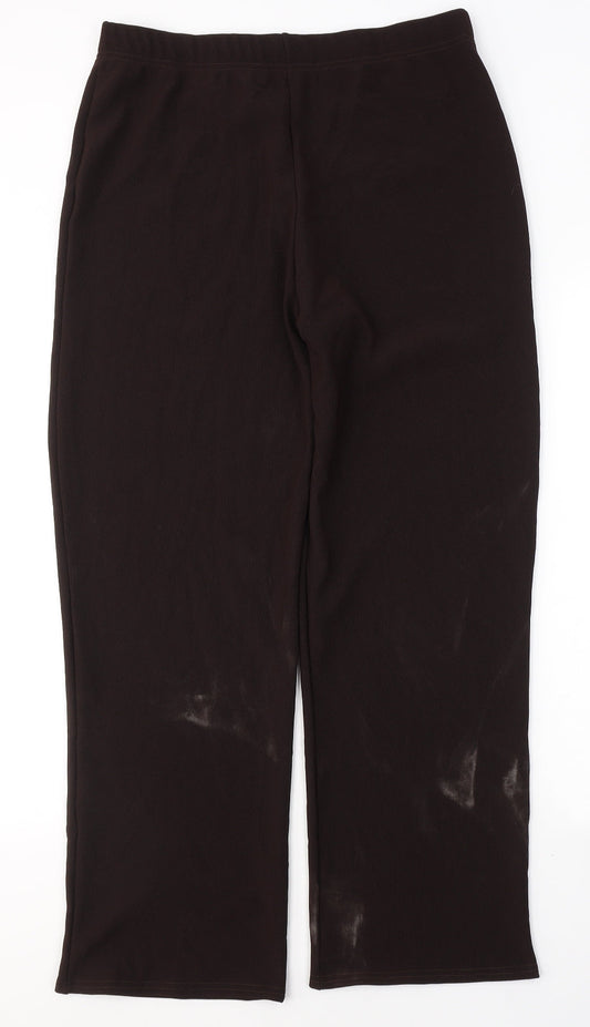 Womens UK Size 3XL Preworn Regular Fit  Brown Trousers